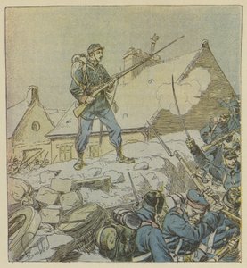 Sersjant Pitou, som uforferdet steg opp på barrikaden til Courceboeufs, bestemte seg for å ta landsbyen av after Louis Charles Bombled