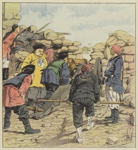 Kineserne bombarderer legasjonene av after Louis Charles Bombled