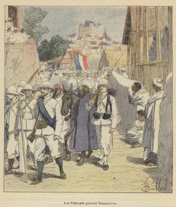 Franskmennene forlater Antananarivo av after Louis Charles Bombled