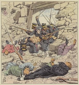 Japanerne går inn i Beijing. av after Louis Charles Bombled