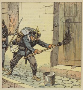 Prøysserne satte fyr på 193 hus i Chateaudun etter å ha belagt dem med olje av after Louis Charles Bombled