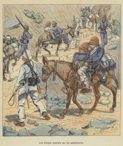 Krøplingene evakuerte på ambulansene av after Louis Charles Bombled