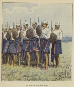 Dronningens livvakter av after Louis Charles Bombled