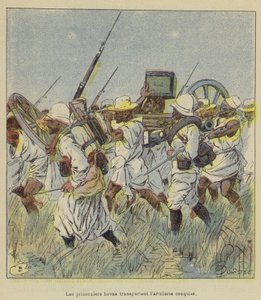Hova-fanger bærer erobret artilleri av after Louis Charles Bombled