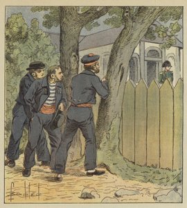 Northumberland-soldater gjemmer seg bak trær for å se Bonaparte av after Louis Charles Bombled