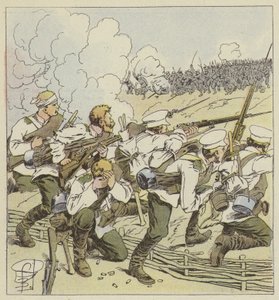 Sibirske trefninger i Vafangou av after Louis Charles Bombled