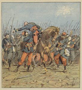 Oberst de Fonlongues død av after Louis Charles Bombled