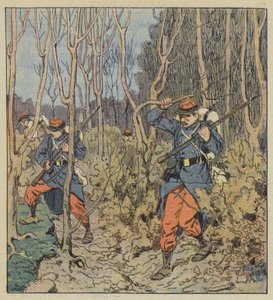 Våre soldater i skogen av after Louis Charles Bombled