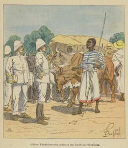 Administrasjonsoffiser kjøper okser fra Sakalaves av after Louis Charles Bombled