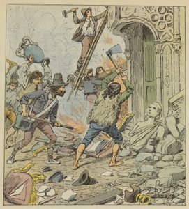 Plyndring av Roma av after Louis Charles Bombled