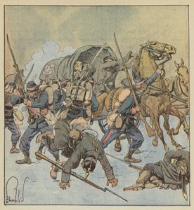 Fangst av en prøyssisk ambulanse av et selskap den 43. mars av after Louis Charles Bombled