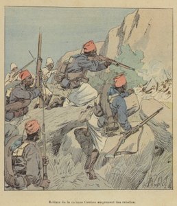 Soldater fra Combes-kolonnen overrasker opprørere av after Louis Charles Bombled