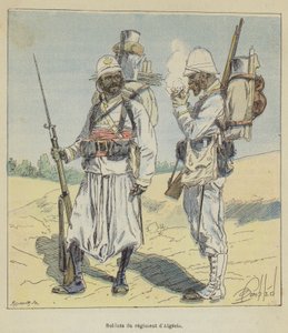 Soldater fra det algeriske regimentet av after Louis Charles Bombled