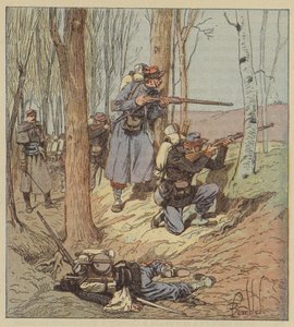 Treffer i kamp ved Artenay av after Louis Charles Bombled