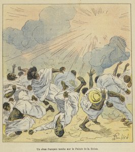 Et fransk skall faller på dronningens palass av after Louis Charles Bombled