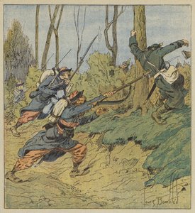 Zephyrs som forfølger prøysserne av after Louis Charles Bombled