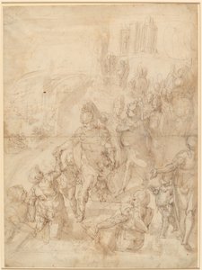 Innskipingen av Aeneas fra Ceraunian-neset av after Luca Cambiaso Giulio Benso