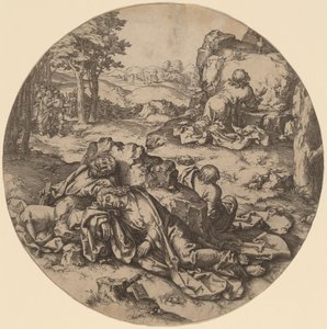 Kristus ved Oljeberget av after Lucas van Leyden