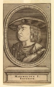 Portrett av Maximilian I (1459-1519) av after Lucas van Leyden