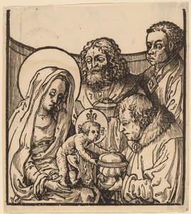Tilbedelsen av magiene av after Lucas van Leyden