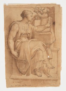 Erythean Sibyl fra taket i det sixtinske kapell, etter Michelangelo av after Michelangelo Buonarroti
