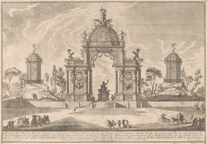 Seconda Macchina for Chinea fra 1756: Ceres-tempelet av after Paolo Posi Giuseppe Pozzi
