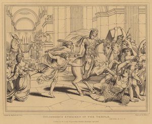 Heliodorus rammet i tempelet, 2 makkabeere av after Raphael
