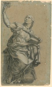 Cumaean Sibyll fra Rafaels fresco i St. Maria della Pace av after Raphael