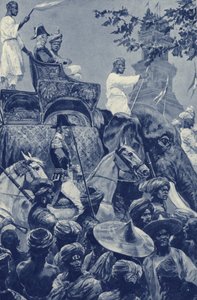 Singapore, britene kommer inn i byen, overgitt av sultanen av Johore i 1824 for en sum penger