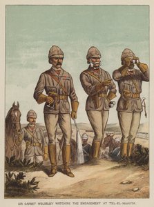 Sir Garnet Wolseley ser på forlovelsen ved Tel-El-Mahuta
