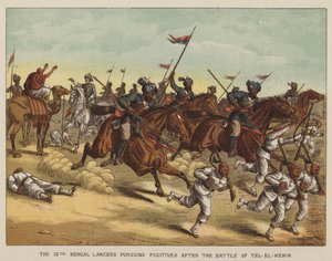 De 13. Bengal Lancers forfølger flyktninger etter slaget ved Tel-El-Kebir
