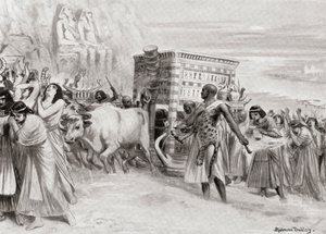 En begravelsesprosesjon under XIA-dynastiet, det gamle Egypt, fra Hutchinson