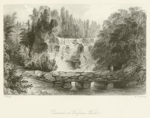 Cascade ved Virginia Water av after Thomas Allom