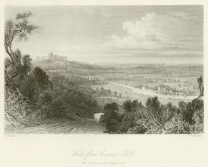 Utsikt fra Coopers Hill, med Runnemede og Windsor Castle