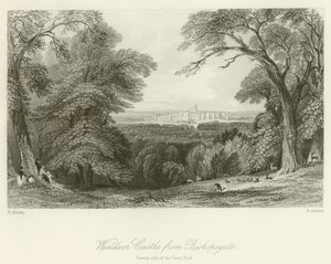 Windsor Castle fra Bishopsgate, Surrey-siden av Great Park