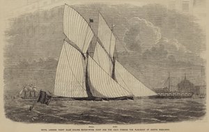 Royal London Yacht Club Sailing Match, Romp og Julia passerer flaggbøyen ved North Woolwich
