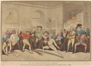 Mr. H. Angelos fekteakademi av after Thomas Rowlandson