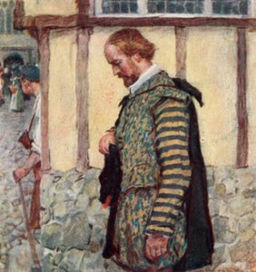 Shakespeare tar av seg hatten mens han hører lyden av en forbigående bjelle