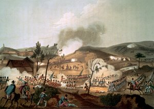 Slaget ved Corunna, 17. januar 1809 (farget akvatint)