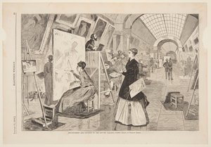 "Kunst - studenter og kopiister i Louvre-galleriet, Paris" av Winslow Homer