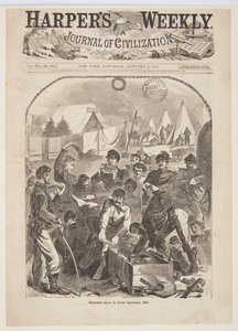 Julebokser i leiren – jul, 1861 av after Winslow Homer