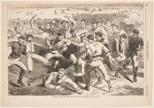 Ferie i leiren - Soldater som spiller "fotball" av after Winslow Homer