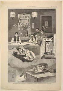 Kineserne i New York – Scene i et klubbhus i Baxter Street av after Winslow Homer