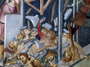 Fall of the House of Job, scene fra Historiene om Det gamle testamente av also Manfredi de Battilori Bartolo di Fredi