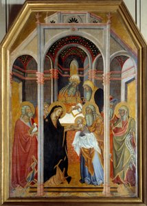 Presentasjon ved tempelmaleriet på tre av Bartolo di Fredi (1330-1410) 1300-tallets søn. 1,9x1,25 m av also Manfredi de Battilori Bartolo di Fredi