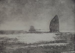 Trinity, 2017, akvatint og håndfarging på papir av angus hampel