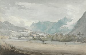 Fjelllandskap med figurer av attributed to Benjamin West