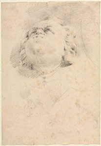 Skisse av et hoder etter Giambolognas Neptunfontene av attributed to Christophe Veyrier