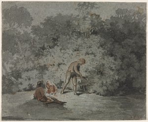 Twig Gatherer (rekto) av attributed to Francisque Millet