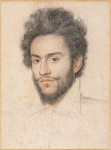 Ung mann med skjegg av attributed to François Quesnel